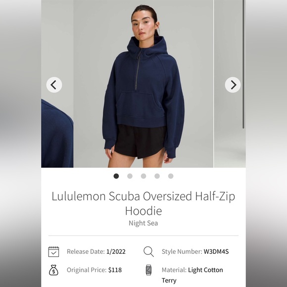 Lululemon Scuba Oversized Half-Zip Hoodie - Night Sea - XS/S - Picture 12 of 13